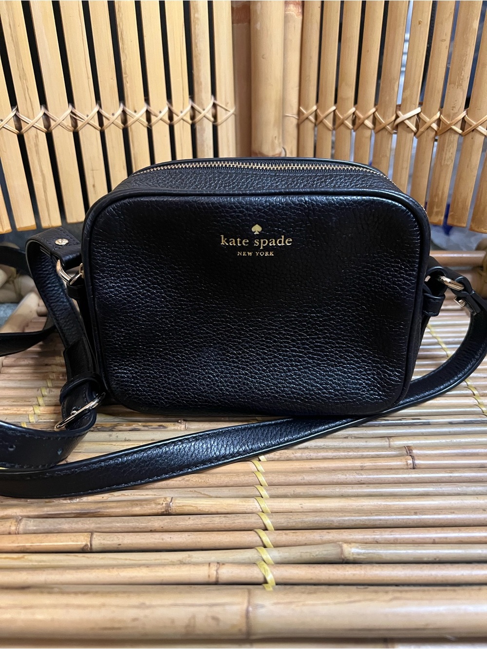 kate spade Black Pebbled Leather Crossbody Bag